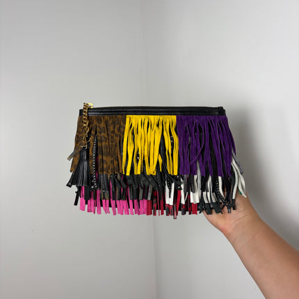 Pochette Saint Laurent à franges