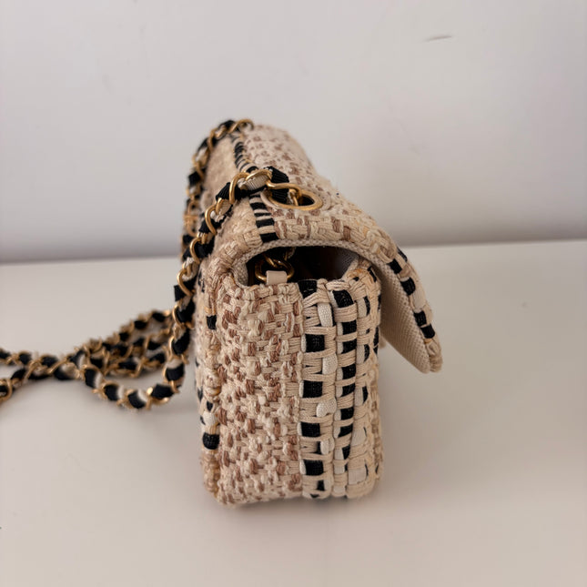 Sac Chanel Small tweed et raphia