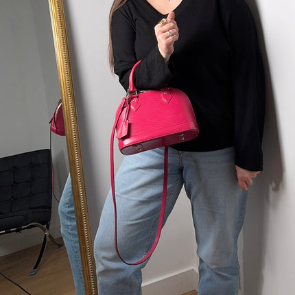 Sac Louis Vuitton BB Alma Cuir Épi Rose