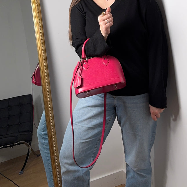 Sac Louis Vuitton BB Alma Cuir Épi Rose