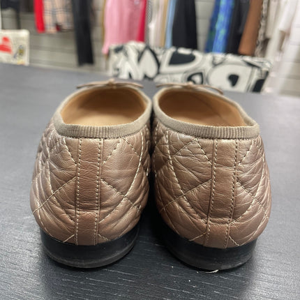Ballerines Chanel Matelassées Bronze T39