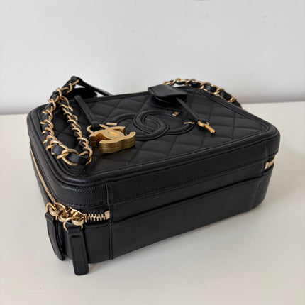 Sac Chanel vanity bandoulière veau grainé noir