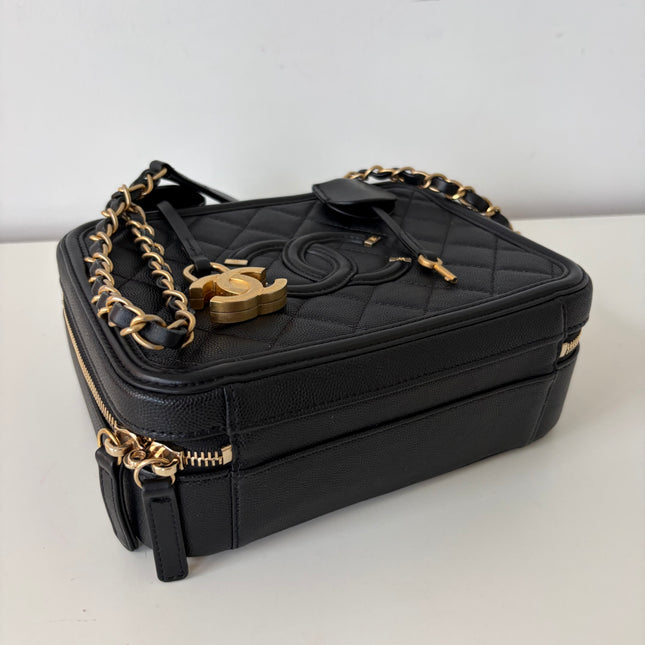 Sac Chanel vanity bandoulière veau grainé noir