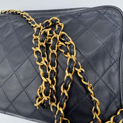 Sac Chanel caméra vintage bleu nuit