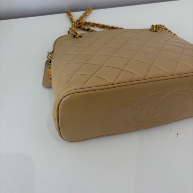 Sac Chanel shopping épaule Beige