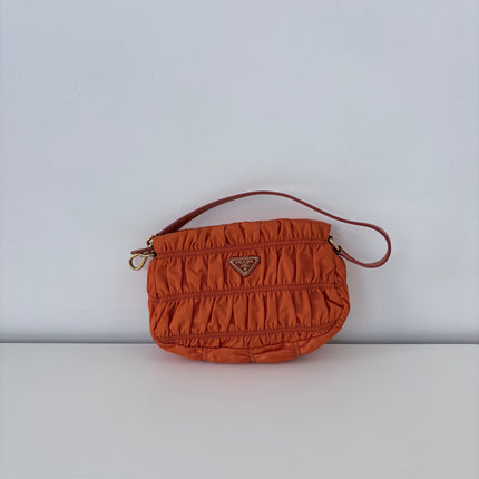 Sac Prada gaufre nylon papaya