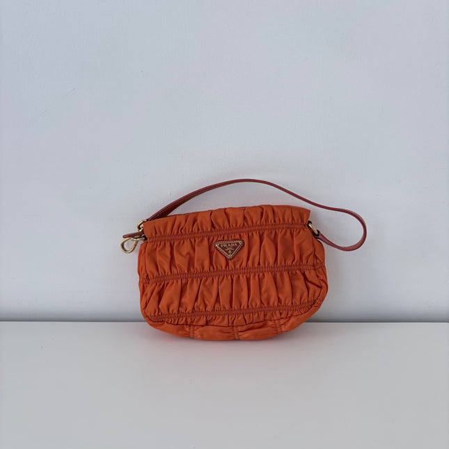 Sac Prada gaufre nylon papaya
