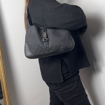 Sac Gucci Jackie toile et cuir noir