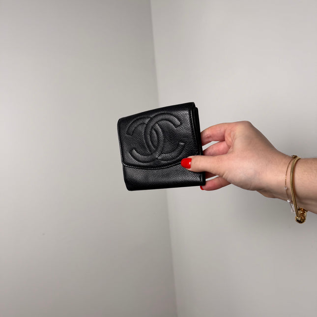 Portefeuille Chanel Cuir Caviar Noir