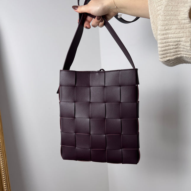 Sac Bottega Veneta Cassette vertical prune