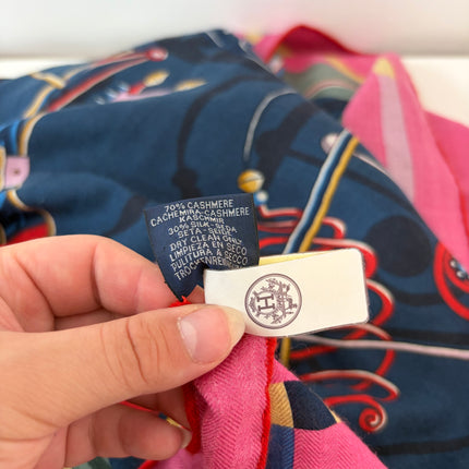 Châle Hermes 140cm Voitures en équilibre