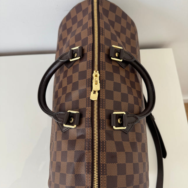 Sac Louis Vuitton Speedy 35 bandoulière damier ébène