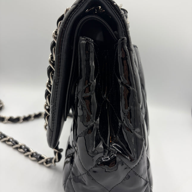 SAC CHANEL GRAND TIMELESS VERNIS NOIR
