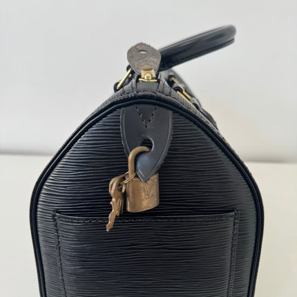 Sac Louis Vuitton Speedy 30 Cuir Épi Noir