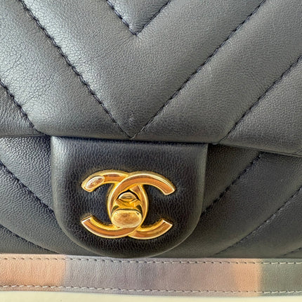 Sac Chanel Chevrons Mini Rectangle Marine