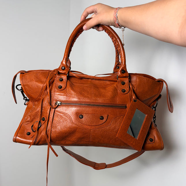 Sac Balenciaga city cognac