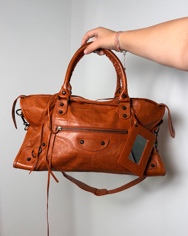 Sac Balenciaga city cognac