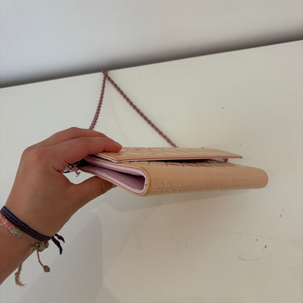 Sac Dior Wallet on chain Lady Dior rose