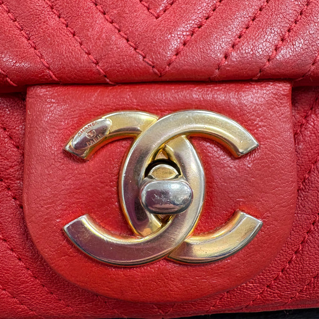 Sac chevrons Chanel Rouge