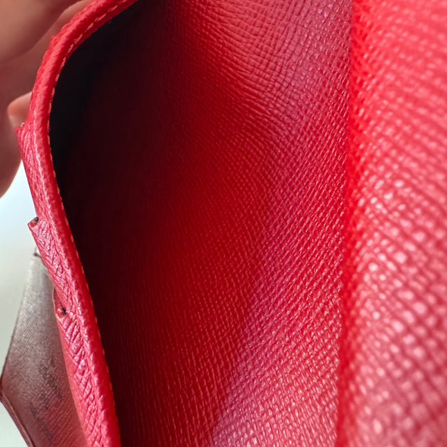 Portefeuille Louis Vuitton Cuir Épis Rouge