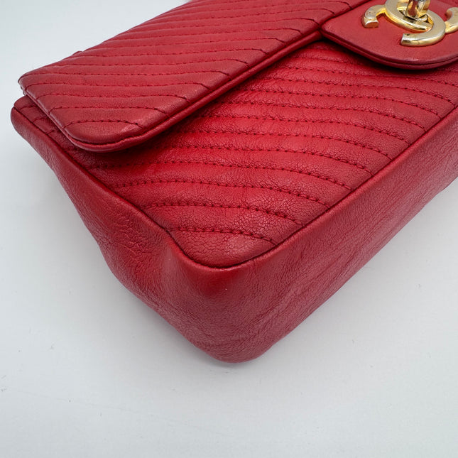 Sac chevrons Chanel Rouge