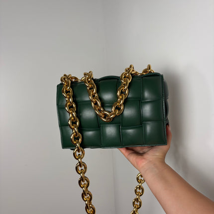 Sac Bottega Veneta cassette vert sapin