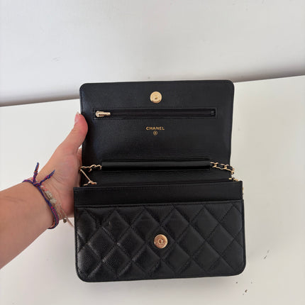 Sac Chanel Wallet on chain cuir caviar Noir