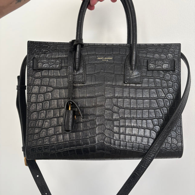 Sac de jour Saint Laurent embossé crocodile baby