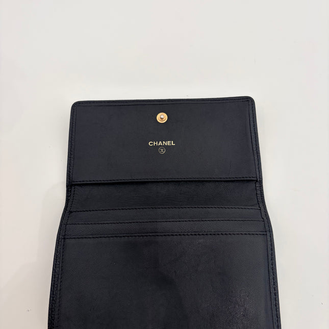 Portefeuille Chanel CC Caviar noir
