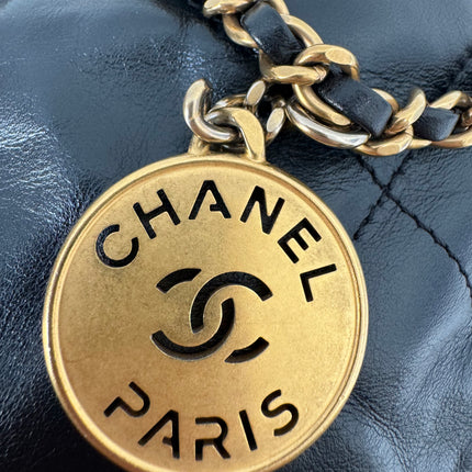 Sac chanel mini 22 cuir noir bandoulière