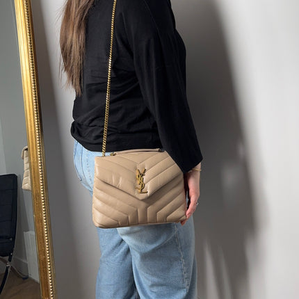 Sac Saint Laurent Loulou Small Beige
