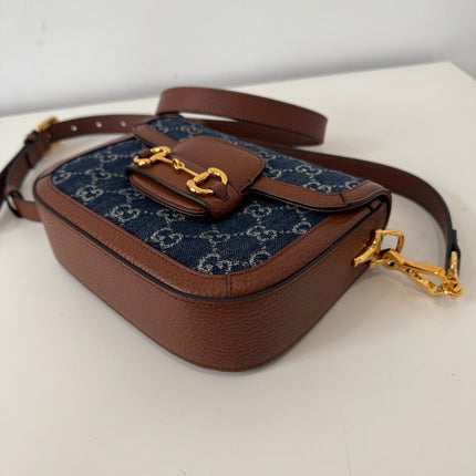Sac Gucci Horsebit 1955 PM Denim