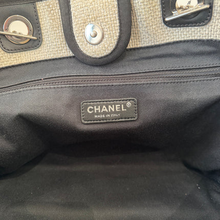 Sac Chanel Deauville medium toile écrue