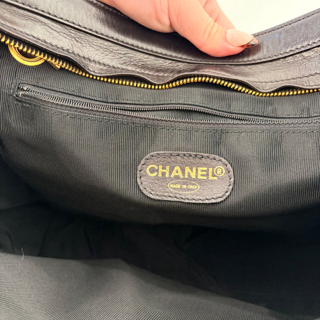 Sac Cabas Chanel CC dark brown épaule