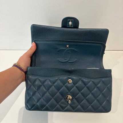 Sac Chanel Timeless 11.12 Cuir Caviar bleu