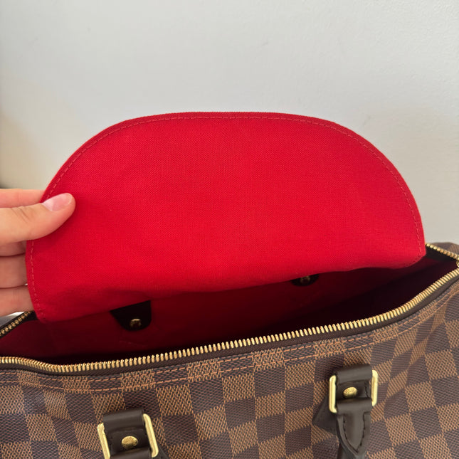 Sac Louis Vuitton Speedy 35 bandoulière damier ébène