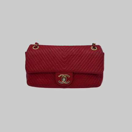 Sac chevrons Chanel Rouge