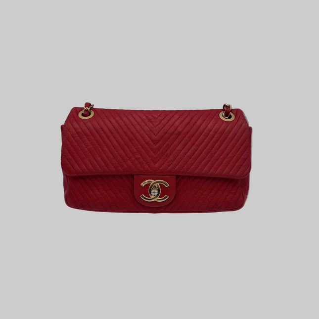 Sac chevrons Chanel Rouge