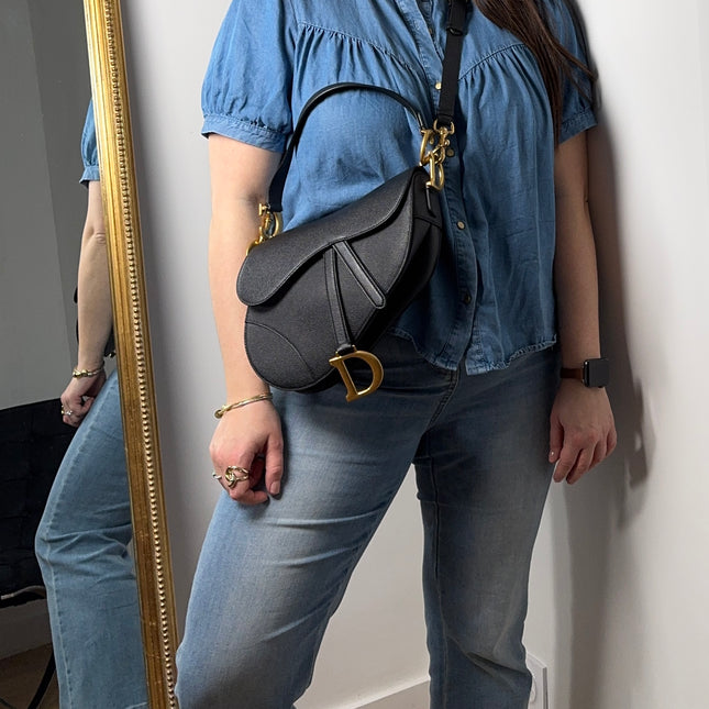 Sac Saddle Dior Moyen Noir Bandoulière