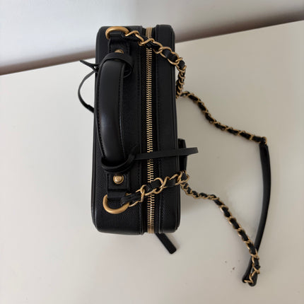 Sac Chanel vanity bandoulière veau grainé noir