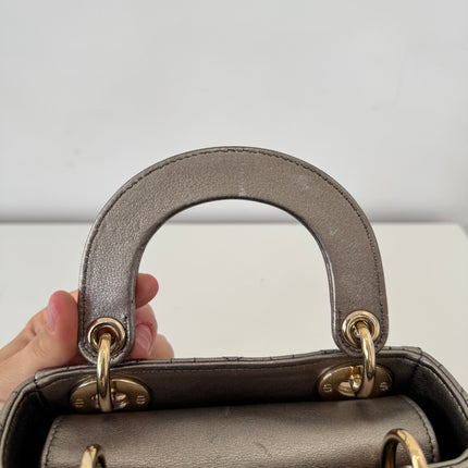 Sac Dior Mini Lady Dior bandoulière Mordoré