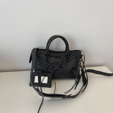 Sac Balenciaga City Small gris foncé
