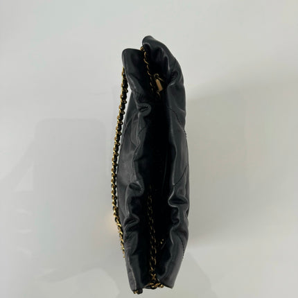 Sac chanel mini 22 cuir noir bandoulière