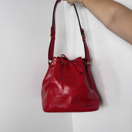 Sac Louis Vuitton Noé PM Cuir Épi Rouge