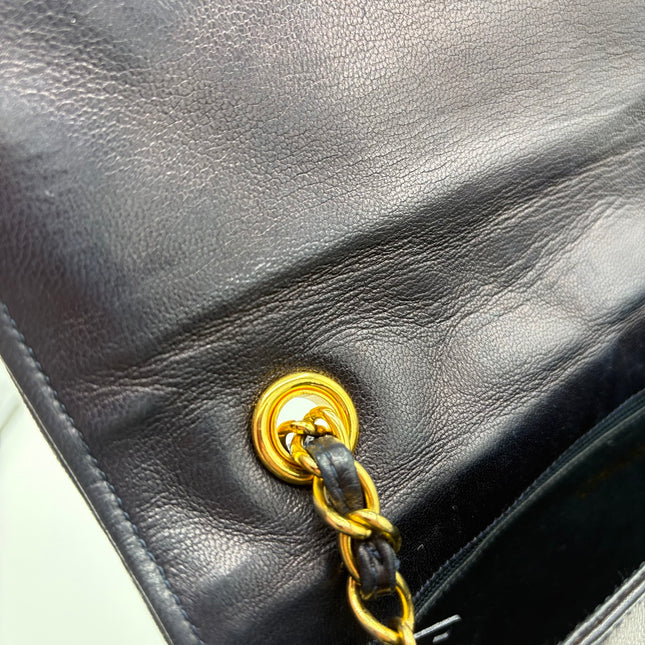Sac Chanel Single flap marine