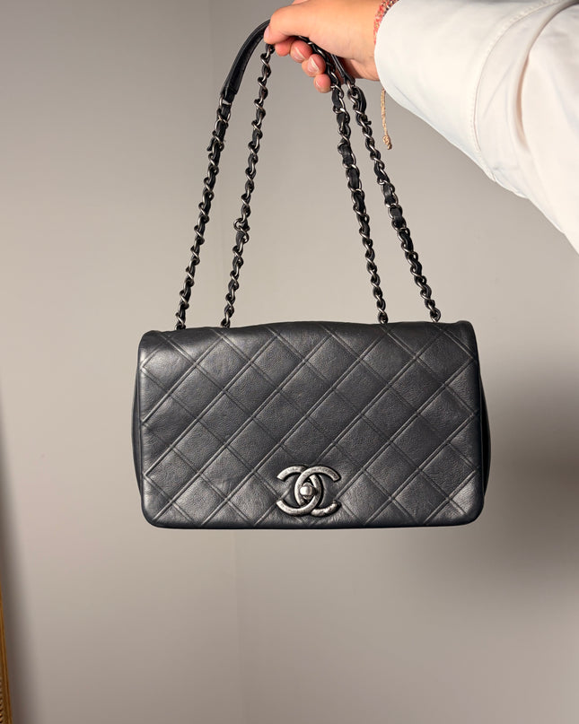 Sac Chanel single flap gris