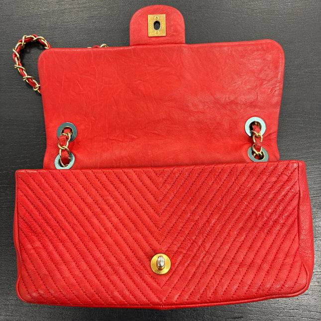 Sac chevrons Chanel Rouge