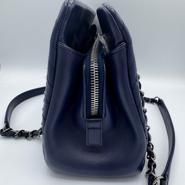 Sac Chanel Cabas Chevrons Bleu Marine