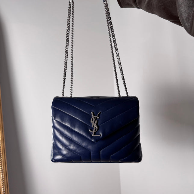 Sac Loulou Small Saint Laurent Bleu Marine