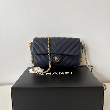 Sac Chanel Chevrons Mini Rectangle Marine